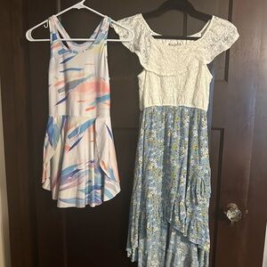 DSG multicolor and Knitworks White Lace Dress (Girls size 10)